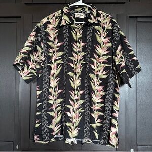 Cooke Street Men's 2XL Short Sleeve Shirt Hawaiian Print Black Bird of P…